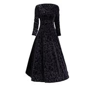 Cocila Abiti da Cerimonia Taglie Forti Abito da Ballo Formale con Scollo a V per Le Donne Abito da Ballo Elegante Abito Lungo con Maniche a 3/4 Vita Impero Abito da Sposa da Mini Abito (Black, L)