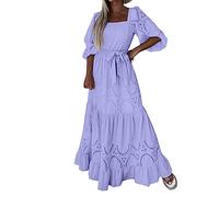 Cocila Abiti Estivi in Cotone Donna Abito Lungo Elegante Donna Abiti Donna Taglie Comode Vestiti Estivi Senza Maniche Donna Vestiti Lunghi Due Pezzi Abito da Donna Elegante (Purple, S)
