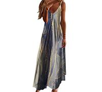 Cocila Abiti Lunghi Estivi Donna Abiti per Le Donne Fashion Summer Beach Stampato Senza Maniche Maxi Dress Slip Boho Floral Shirt Abiti per Le Donne Copri Pelliccia in Cotone
