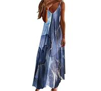 Cocila Abiti Lunghi Estivi Donna Abiti per Le Donne Fashion Summer Beach Stampato Senza Maniche Maxi Dress Slip Boho Floral Shirt Abiti per Le Donne Copri Pelliccia in Cotone