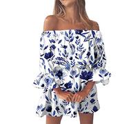 Cocila Abito Estivo Cotone Donna Curvy Vestito da Cocktail Donna Vestito Donna Cotone Lungo Vestitino Floreale Corto Vestito Testimone Donna Matrimonio Vestito A Trapezio Elegante