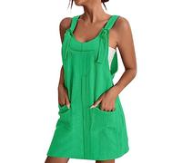 Cocila Abito Estivo Donna Plus Size Grembiule da Donna Soild Grembiule da Lavoro da Giardino Scamiciato Abito con Bretelle Vestito Aderente Sexy (Mint Green, L)