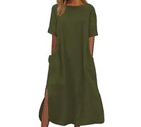 Cocila Abito Lungo Donna XXL Abito Cerimonia Corto Abito Estivo Donna Lungo Curvy Vestitino Estivo Donna Corto Vestiti Donna Corti Discoteca Abiti da Cerimonia Lunghi Eleganti (Green, S)