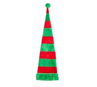 Cocila Adults Christmas Hat Extra Long Holiday Striped Santa Cap Costume Accessories For Men Women Trombette Cappellini Capodanno (Green One Size) cuffia da notte per capelli ricci Cappello Nero