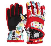 Cocila Antivento M/L Taglia Inverno Caldo Ragazzi Pattinaggio All'aperto Neve Bambini Sci Ragazze Guanti Snowboard Per Bambini E Manopole Da Donna (Red 4-7 Years)