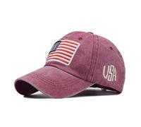 Cocila Baseball American Old Flag American Letter Washed Cappellini da Baseball Classici per Parasole per Adulti Cappello da Bandana Donna Chemio Cappello Pescatore Arancione Cappello Uvb Offerte