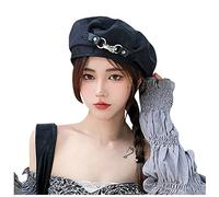 Cocila Beret Women French Artist cap Hat Cuoio Cappello Festa Compleanno (Black One Size) Cappello da Sole Paglia Pescatore Donna Paglia Estivo da Trekking Cotone Laccio Uomo Bucket Tg 60 Azzurro