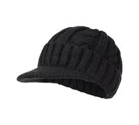Cocila Berretto Invernale da Uomo con Visiera E Polsini in Maglia Foderato Pile Caldo Sci Cappellino Arabo (Black One Size) Cappelli Paglia Donna Estivi Cappello Antipioggia Impermeabile Colmar
