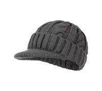 Cocila Berretto Invernale da Uomo con Visiera E Polsini in Maglia Foderato Pile Caldo Sci Cappellino Arabo (Dark Gray One Size) Cappello Uomo Impermeabile Donna Pescatore Cappelli Lana Firmati