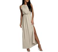 Cocila Boho Chic Dresses Abito Lungo in Cotone Sexy con Scollo Tondo Senza Maniche in Tinta Unita Casual da Donna Abito per Cresima Ragazza