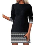 Cocila Boho Chic Dresses Mini Abito Corto in Cotone e Lino a Mezza Manica con Scollo a V alla Moda e Confortevole da Donna Abiti in Velluto Manica Lunga