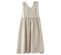 Cocila Boho Chic Dresses Vestito Estivo da Donna con Scollo a V Davanti e Dietro Abito Senza Maniche in Lino con Due Bretelle per Pelliccia in Cotone