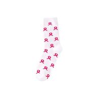 Cocila Calze Da Neve Breast Cancer Awareness Socks Ribbon Soft Ankle Crew Autoreggenti Compressione Graduata Senza Punta White One Size Calzini Donna Cotone Filo Di Scozia Corte Estive Leggeri