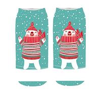 Cocila Calze Da Neve Natale Carino 3D Caviglia Femminile Amazing Novità Crazy Calzini Stampa Di Coppia Personalizzato D One Size Donna Corti Cotone Donne Corte Senza Elastico Elastici Bianchi