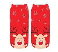 Cocila Calze Da Neve Natale Carino 3D Caviglia Femminile Amazing Novità Crazy Calzini Stampa Di Coppia Personalizzato C One Size Caldo Cotone Donna Corte Filo Scozia Corti Estivi Bianchi Senza