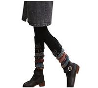 Cocila Calze Lana Uomo Donna A Maglia Natale Snowflake Stack Calzini Ispessiti Pile Fawn Foot Woolen Caldo Leggings Cotone Eleganti Black One Size Senza Elastico Corte Corti Di Con Lurex