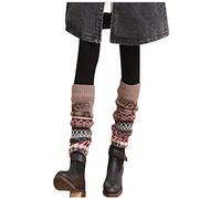 Cocila Calze Lana Uomo Donna A Maglia Natale Snowflake Stack Calzini Ispessiti Pile Fawn Foot Woolen Caldo Leggings Cotone Eleganti Khaki One Size Bianchi Corte Filo Di Scozia Corti Con Lurex