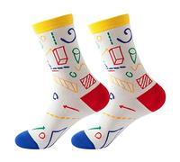Cocila Calze Lana Uomo Donna Calzini Natalizi Con Medie Stampate Geometria Autunno E Inverno Da Gadget Simpatici V One Size Filo Di Scozia Cotone Elastiche Corte Leggeri Calzino Corti Lurex