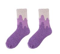 Cocila Calze Lana Uomo Donna Calzini Sfocati Da Slipper Winter Cabin Warm Soft Coral Fleece Comodi Con Stampa A Onde Casa Pantofole Coppia Donne D One Size Filo Di Scozia Cotone Corte Caldo