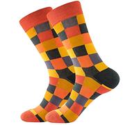 Cocila Calze Termiche Donna Uomo Calzini Medi Di Personalità Strada Colorata Unisex Per Adulti Con Stampa Quadrata A Diamante Elastiche Compressione Graduata Cerniera E One Size Cotone Senza