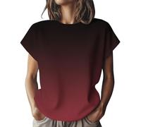 Cocila Camicetta da Donna 2026 Taglie Forti retrò Boho Contadino - Cotone Un Maglione Casual A Maniche Corte Lavorato Maglia con Una Simpatica Stampa di Halloween su Tutta La Superficie Camicie