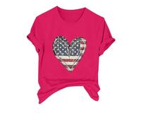 Cocila Camicetta da Donna, Elegante, A Maniche Lunghe Magliette per 4 Luglio Donna 2026, Maglietta Corte con Grafica Hot Dog, Casual, Bandiera Americana, Scollo Rotondo, Patriottica, Tunica.