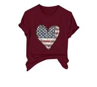 Cocila Camicetta da Donna, Elegante, A Maniche Lunghe Magliette per 4 Luglio Donna 2026, Maglietta Corte con Grafica Hot Dog, Casual, Bandiera Americana, Scollo Rotondo, Patriottica, Tunica.