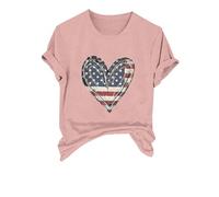 Cocila Camicetta da Donna Henley, Elegante Magliette per 4 Luglio 2026, Maglietta A Maniche Corte con Grafica Hot Dog, Casual, Bandiera Americana, Scollo Rotondo, Patriottica, Tunica. Camicia