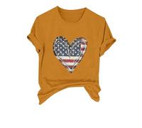 Cocila Camicetta da Donna Henley, Elegante Magliette per 4 Luglio 2026, Maglietta A Maniche Corte con Grafica Hot Dog, Casual, Bandiera Americana, Scollo Rotondo, Patriottica, Tunica. Camicia