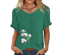 Cocila Camicetta Estiva da Donna Ricamata Camicia Monopetto con A Pieghe Donna, Modello Station Explosion, in Tinta Unita, Maniche Stile Europeo E Americano Pigiama Allattamento Invernale