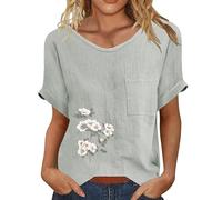 Cocila Camicetta Estiva da Donna Ricamata Camicia Monopetto con A Pieghe Donna, Modello Station Explosion, in Tinta Unita, Maniche Stile Europeo E Americano Pigiama Allattamento Invernale (Grey,