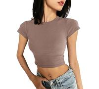 Cocila Camicia in Lino per Donna Ricamata - 3/4 Maniche Colletto Maglietta da A Corte con Lunghezza alle Spalle vestibilità Slim Ed Effetto Snellente Abbinato Una Base Sexy Vita Alta Corta