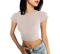 Cocila Camicia in Lino per Donna Ricamata - 3/4 Maniche Colletto Maglietta da A Corte con Lunghezza alle Spalle vestibilità Slim Ed Effetto Snellente Abbinato Una Base Sexy Vita Alta Corta