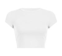 Cocila Camicie di Lino per Le Donne Eleganti T-Shirt Corta Tinta Unita Girocollo da Donna Sacca Neonata Nascita (White, L) Camicia Bianca Maglia Elegante Blusa Nera Abbigliamento Maglie