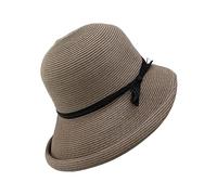 Cocila Cappello A Cloche da Donna Bombetta Estivo per Sole Spiaggia Pescatore con Montatura Riccia Regolabile (Dark Gray A) Cappello One Piece Visiera Paglietta Cuffia Ricci Notte Falda Larga
