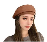 Cocila Cappello cap Beret Artist French Donne Berretto in Pelle Baseball Elasticizzato (Brown One Size) Cappello Bianco Donna Uncinetto Donna A Secchiello Cotone Trekking Traspirante Pescatore