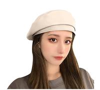 Cocila Cappello cap Beret Artist French Donne Berretto in Pelle Gadget Compleanno Adulti (Beige One Size) Cappelli Donna Invernale Pizzo Donna Antipioggia Uomo Impermeabile con PON Colmar Cuffia