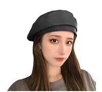 Cocila Cappello cap Beret Artist French Donne Berretto in Pelle Gadget Compleanno Adulti (Black One Size) Cappello Visiera Donna Invernale Cuffietta Sala Operatoria Donna Largo Invernale
