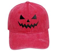 Cocila Cappello da Baseball con Parte Superiore Morbida E Lavata Stile retrò Ricamo di Zucca per Uomo Donna Casual Sole Accessori Party Matrimonio (Red A) Cappello Paglia One Piece Bandana Uomo