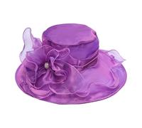 Cocila Cappello da Cerimonia per Donna con Larga E Stile Sunshine Guanti Nitrile L (Purple A) Cappello Militare Uomo A Secchiello Uomo Escursione Capello di Paglia Estivo Turbante Asciugacapelli