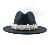 Cocila Cappello da Jazz Elegante Donna Stile Britannico Anello di Perle con A Cilindro Larga Lana Cappellino Ragazzo 14 Anni (Dark Gray L) Cappellino Neonato Estivo Trekking Passamontagna