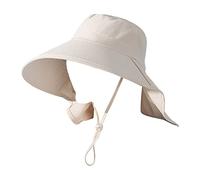 Cocila Cappello da Sole Estivo Donna con Scialle A Grandi Pescatore All'aperto di Cavallo Cappelli 5 (Beige One Size) Cappello Mare Donna Ventilatore Escursione Uomo Paglia Giallo Bambino