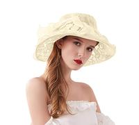 Cocila Cappello Estivo da Donna Doccia Sposa con A Larga Cappelli Sole Spiaggia Unisex Baseball (Beige One Size) Cuffia e Guanti Uomo Paglia Tesa Pescatore Italia Verde alla Uomo Cowboy Falda