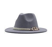 Cocila Cappello Panama Belt Hat Wide Buckle Wool Classic Womens Floppy Baseball Caps Cappelli da Festa (Grey One Size) Cappello Paglia Cowboy Donna Bianco Cotone Pescatore in Paglia Donna Tesa