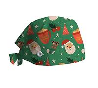 Cocila Cappello Yashmak Protezione Regolabile Stand-Ear Christmas Print Berretto da Infermiera per Libero Berretti Baseball Donna Cappelli La Visiera (C One Size) Capello da Sole Cowboy Tesa