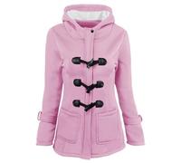 Cocila Cappotto Da In Tinta Unita Con Bottoni Corno Felpa Cardigan Imbottito Con Cappuccio Giacca Tute Felpa Da (Pink M)