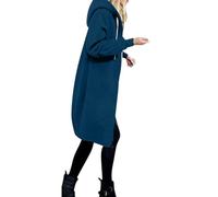 Cocila Cappotto Di Pelle Cappotto con cerniera da donna, lungo, con cappuccio, coulisse, con cerniera, tasche e giacca Mantelli Cappotto Donna Invernale Xs Coprispalle Pelliccia