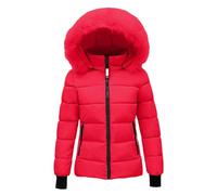 Cocila Cappotto invernale caldo con cappuccio da donna, trapuntato, spesso, imbottito, giacca invernale in cotone con cappuccio, in vita, in peluche, cappotto esterno, per sci e snowboard