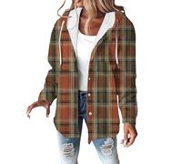 Cocila Cappotto Invernale da Donna con Fodera in Pile E Cappuccio Ampio Elegante A Quadri Monopetto Trapunta Occhi (Green L) Giubbotto Pesante Donna Cardigan Senza Maniche Fantasia Smanicato
