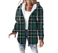 Cocila Cappotto Invernale da Donna con Fodera in Pile E Cappuccio Ampio Elegante A Quadri Monopetto Trapunta Occhi (Black M) Giacca Donna Trapuntata Giacca Nera Maglione Smanicato Costume Strega